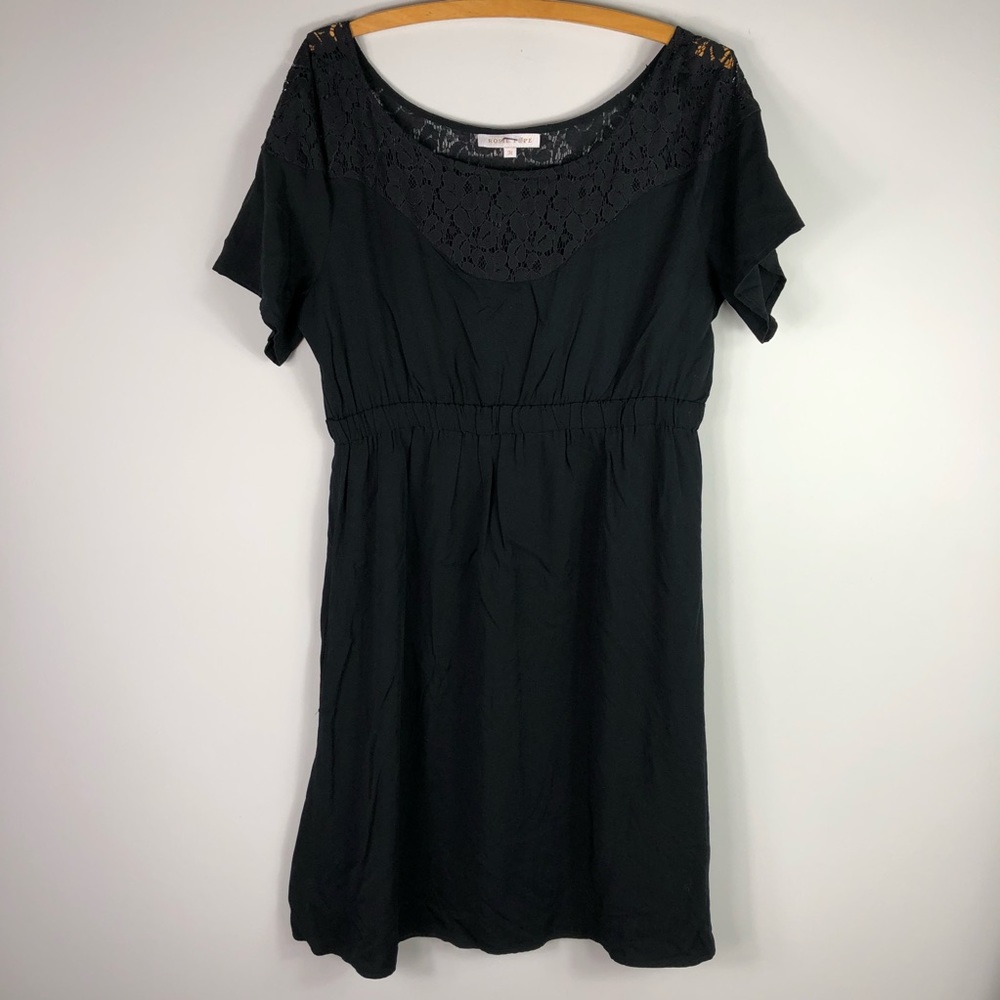 Rosie Pope Maternity Black Dress Lace Pockets 17